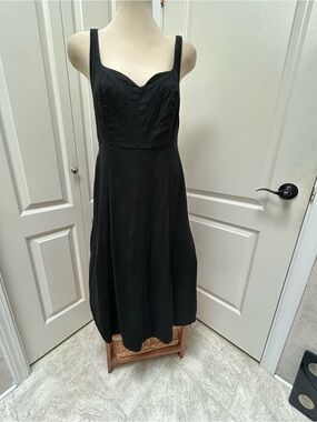 Old Navy Black Sleeveless Midi Dress with Sweetheart Neckline
